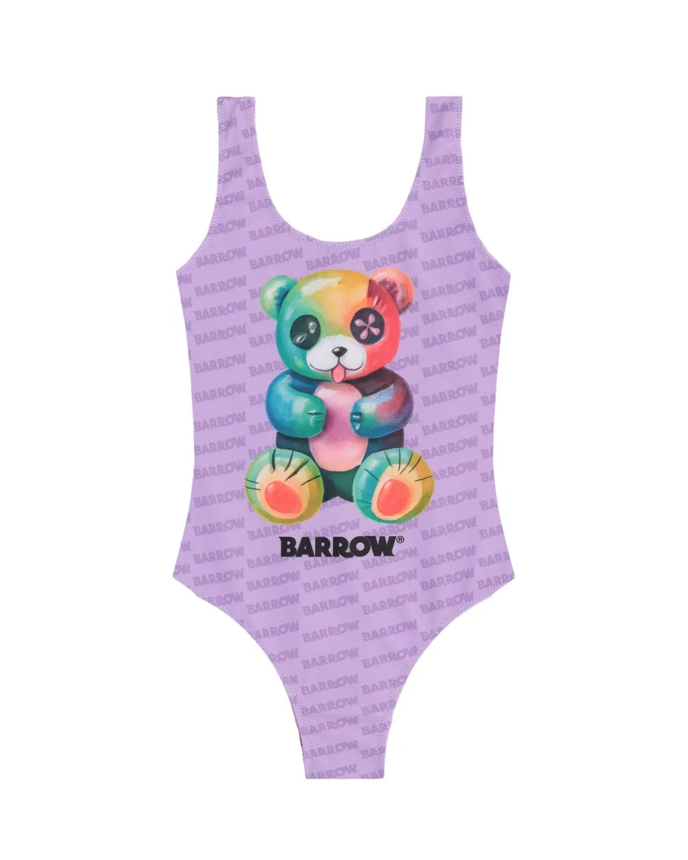 Barrow Kids Costume Intero Lilla All-Over con Stampa per Bambine