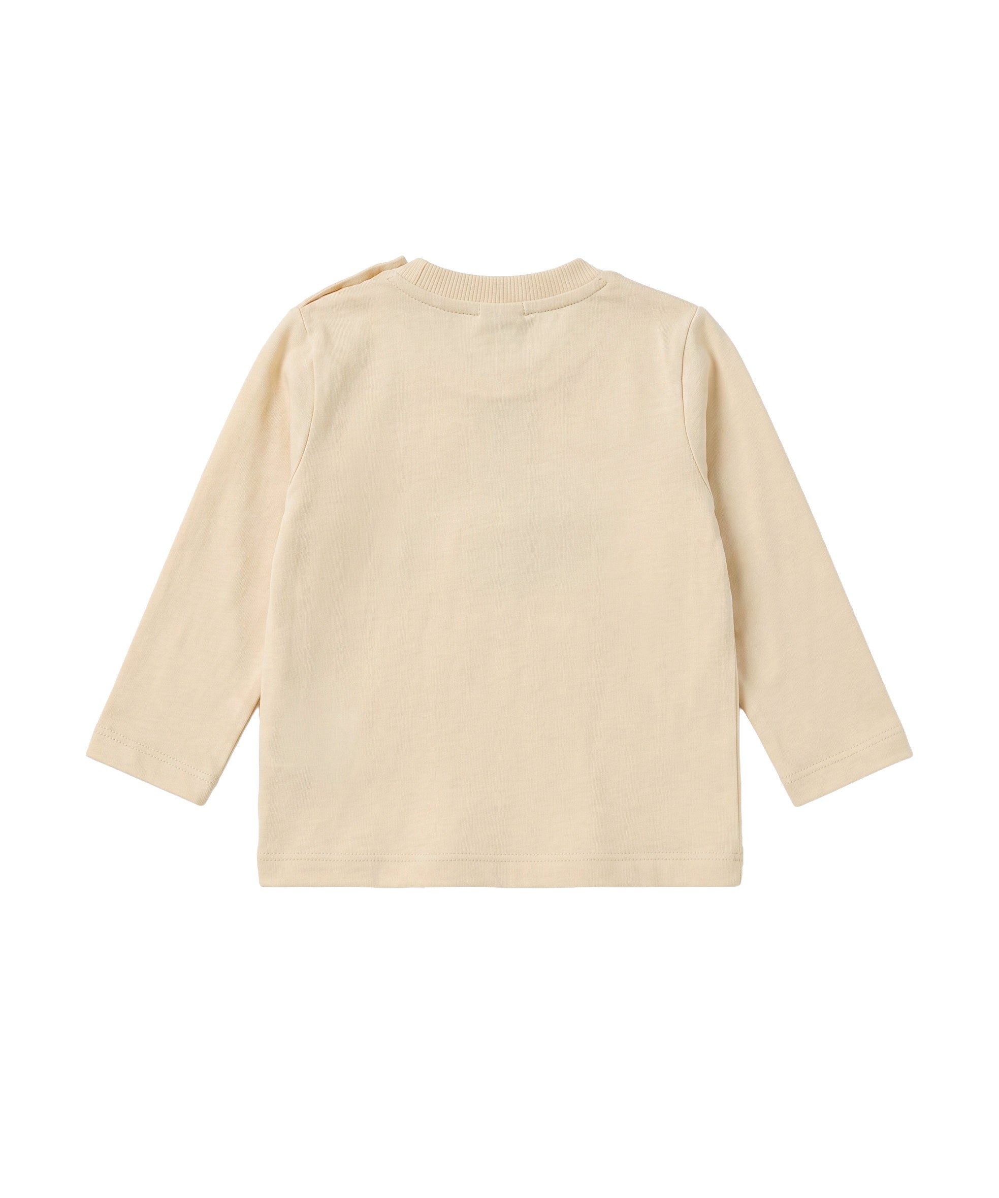 Moschino Kids T-Shirt Manica Lunga Beige in Cotone Unisex con Teddy Bear e Logo per Bambini e Bambine