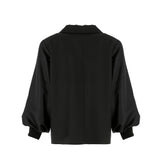 Pinko Kids Giacca Nera in Tessuto con Logo su Tasca Ricamato