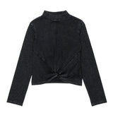 Diesel Kids T-Shirt Nero con Logo e Strass per Bambine