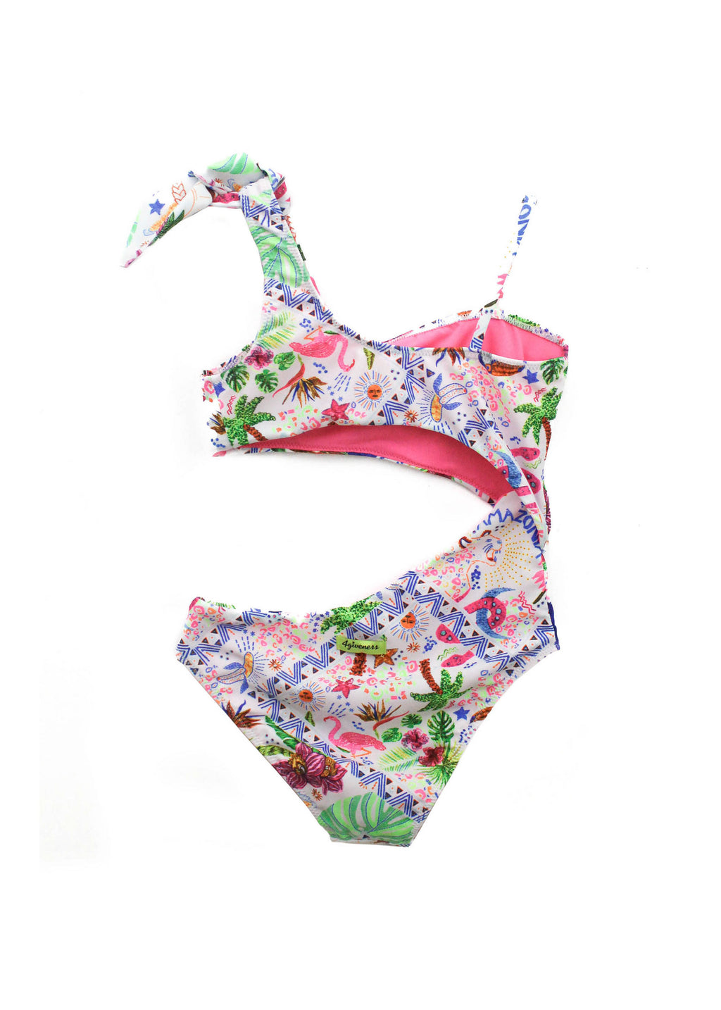4GIVENESS Costume Monokini Fantasia Multicolor per Bambine (retro)
