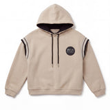 Yes London Kids Felpa con Cappuccio Beige con Logo per Bambini
