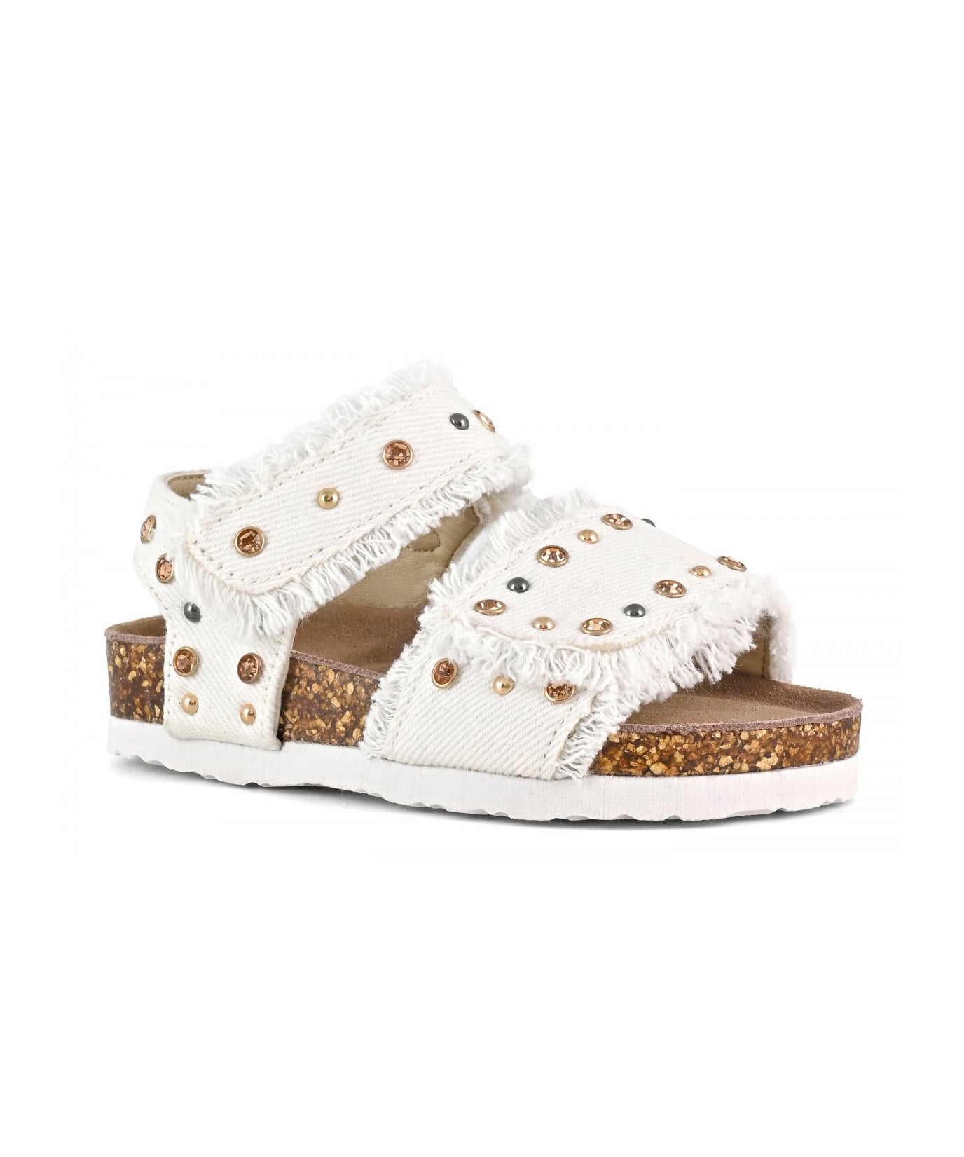 Colors of California Kids Sandalo Denim Bianco con Strass per Neonate