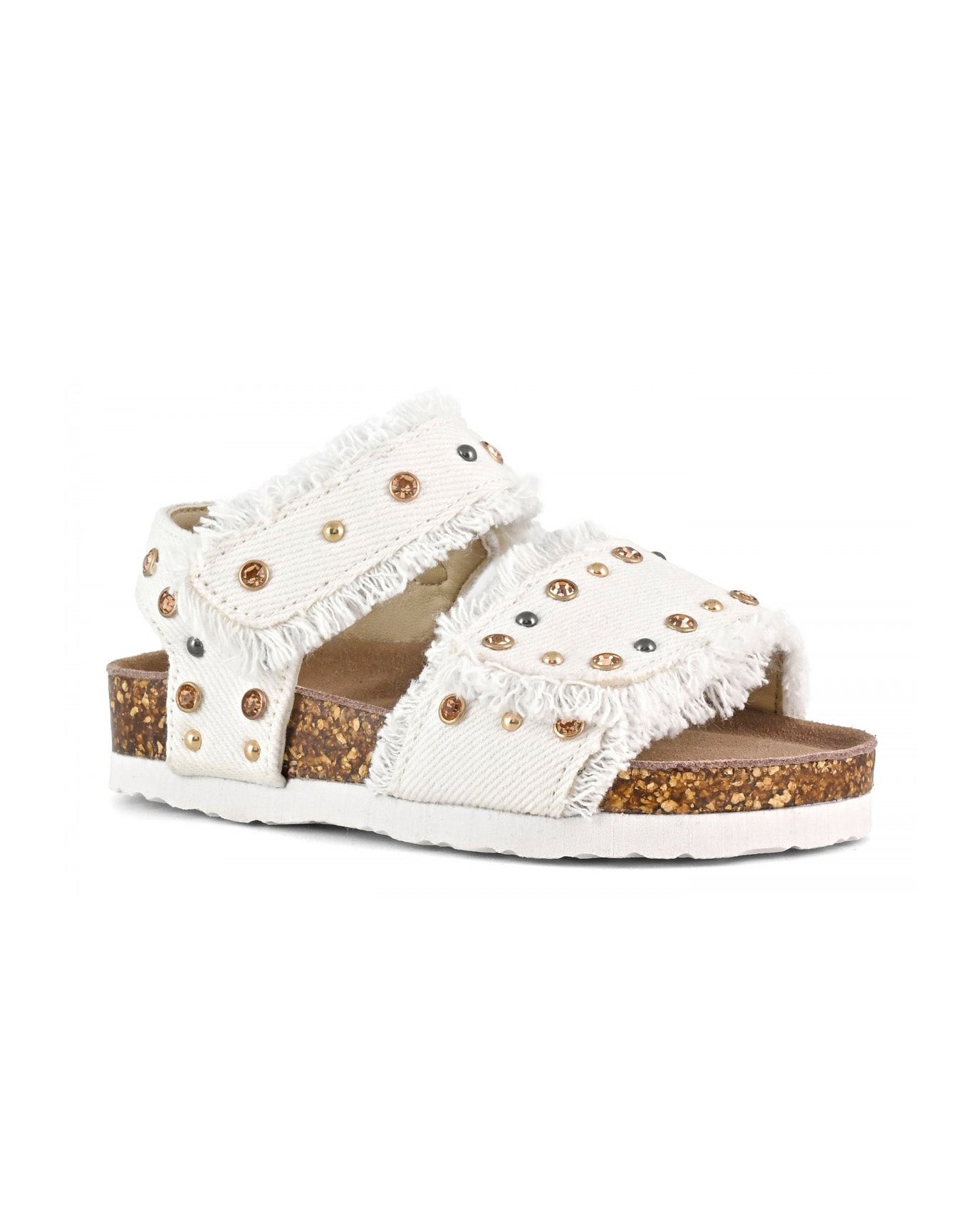 Colors of California Kids Sandalo Denim Bianco con Strass per Neonate