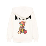 Barrow Kids Felpa con Cappuccio Crema con Stampa Retro