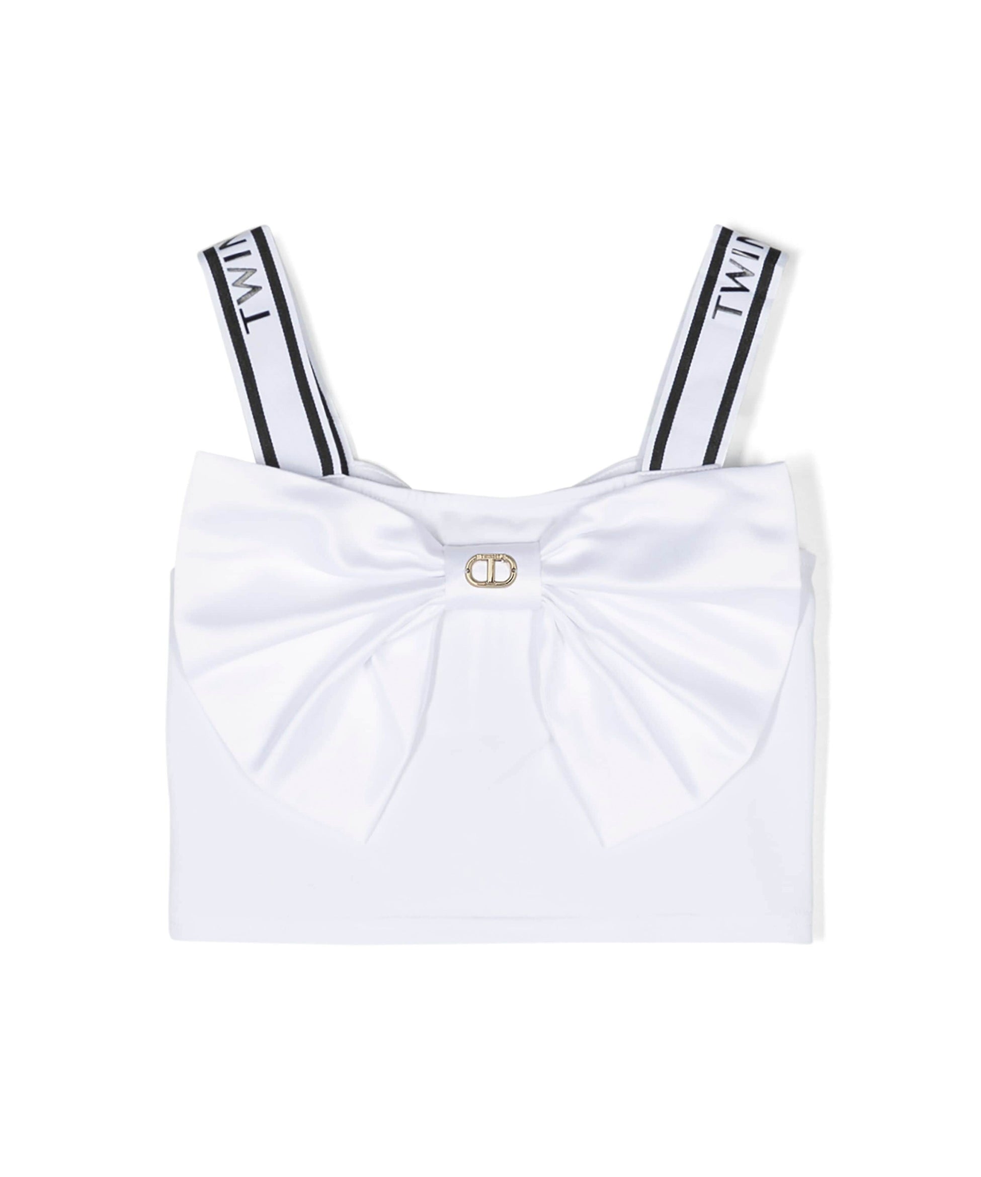Twinset Kids Top Cropped con Fiocco 