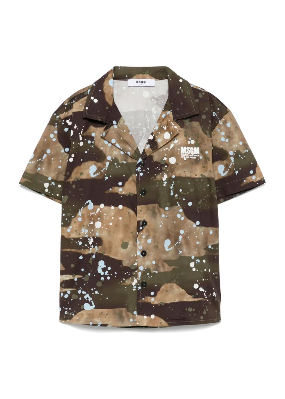 MSGM Kids Camicia Camouflage Paint Effect per Bambini