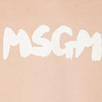 MSGM Kids Felpa Beige con Cappuccio con Stampa (dettaglio)