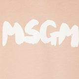 MSGM Kids Felpa Beige con Cappuccio con Stampa (dettaglio)