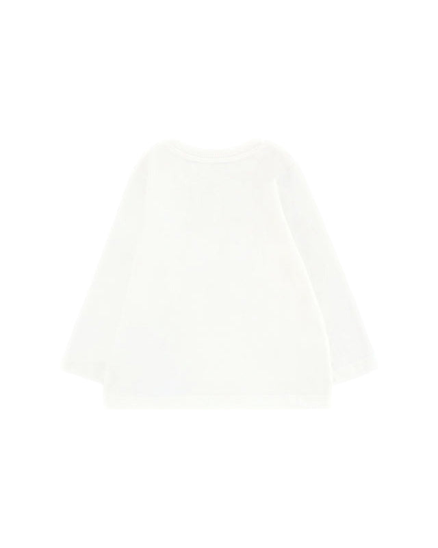 Moschino Kids T-shirt Panna con Logo per Neonati