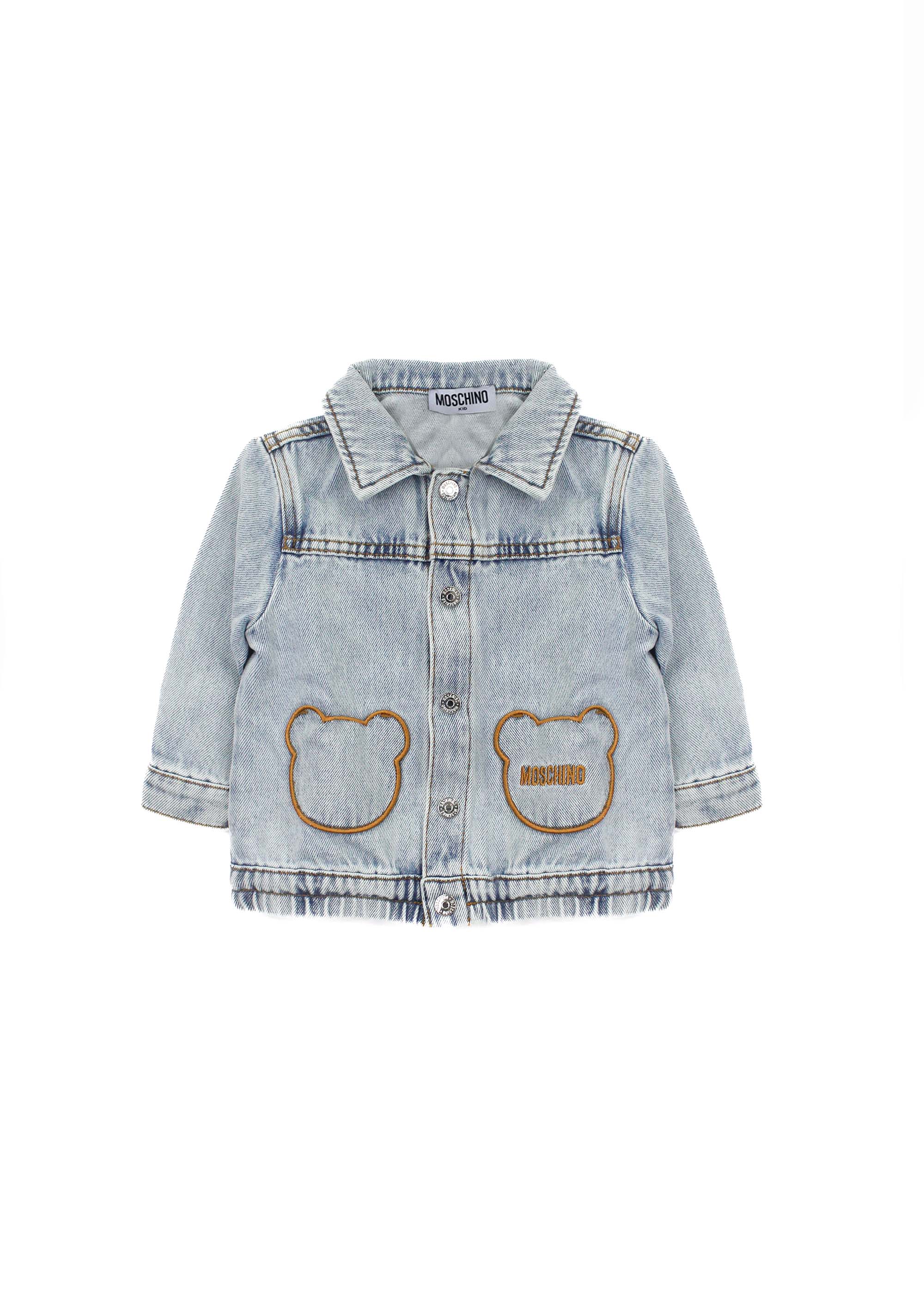 Moschino Kids Giubbino in Denim con Ricamo per Neonate