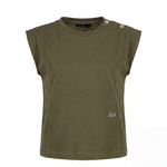 Daniele Alessandrini Kids Canotta Verde Militare con Logo per Bambini