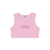 MSGM Kids Top Rosa con Ricamo Logo per Bambine