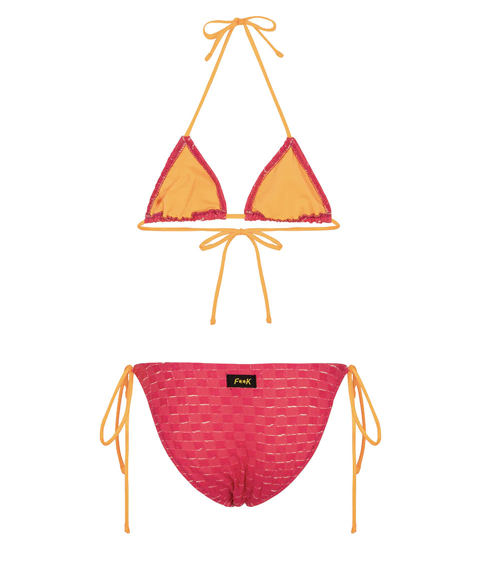 F**K Kids Costume Fantasia Fucsia con Dettagli Arancione per Bambine