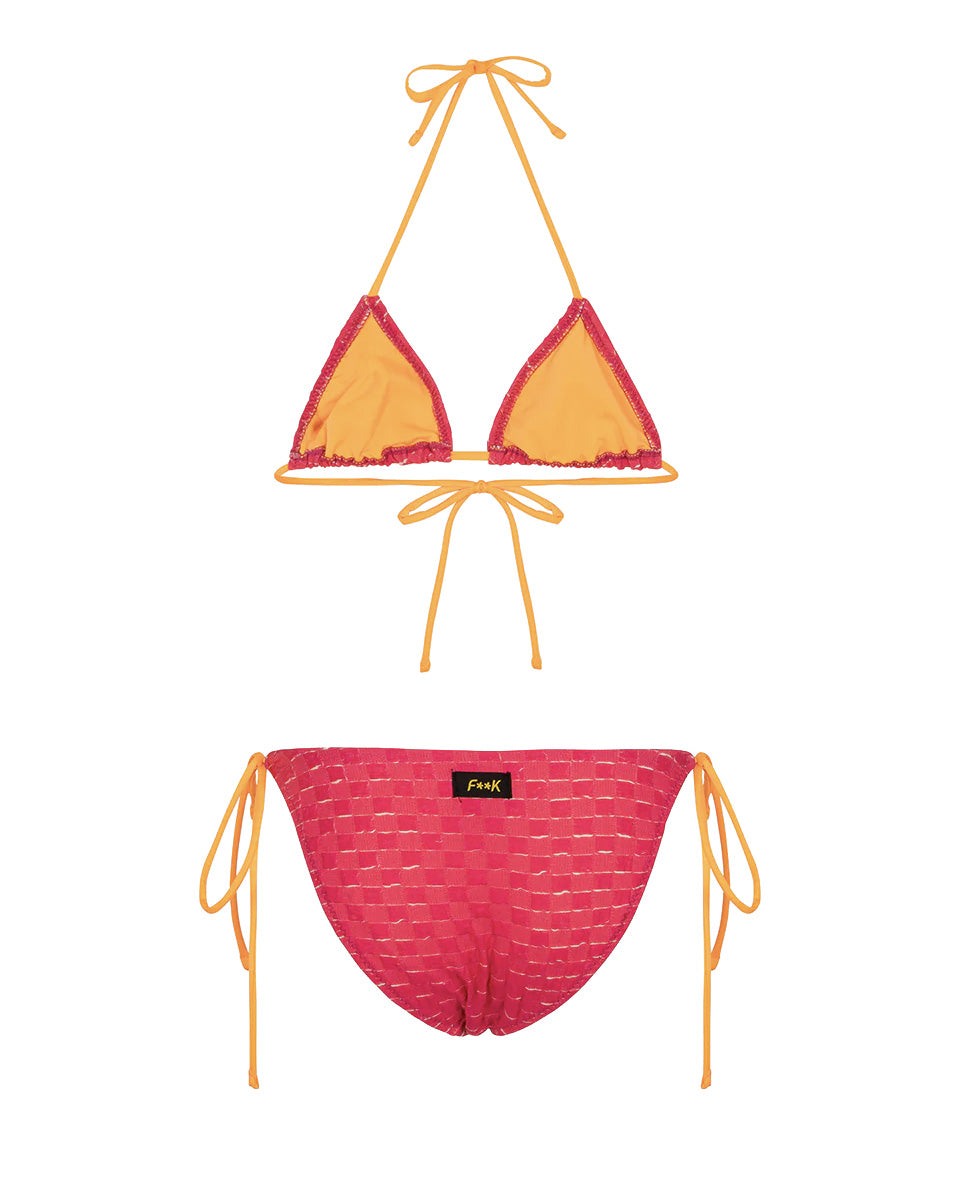 F**K Kids Costume Fantasia Fucsia con Dettagli Arancione per Bambine