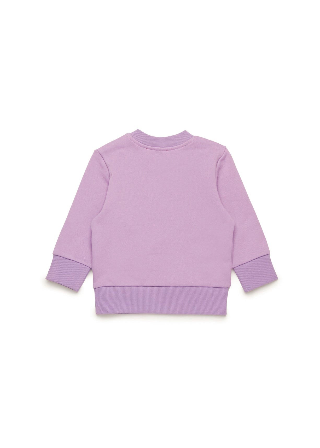 Diesel Kids Felpa Lilla Girocollo con Used Effect Oval D per Neonate