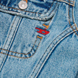 Diesel Kids Giubbino Di Jeans Crop con Abrasioni
