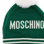 Moschino Kids Cappello in Maglia Verde con Pon Pon
 (retro)