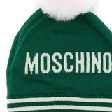 Moschino Kids Cappello in Maglia Verde con Pon Pon
 (retro)