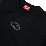 Diesel Kids Felpa Nero con Logo Oval-D per Bambine