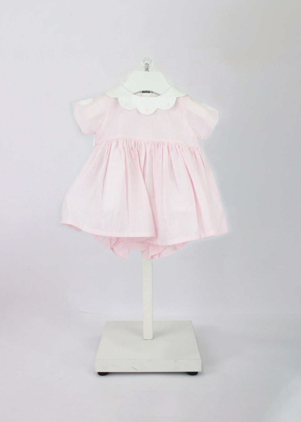 Deolinda Abito con Culotta Rosa con Cuori per Neonate