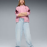 Puma Kids Felpa con Zip Colletto Alto Rosa per Bambine