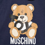 Moschino Kids Tutina Blu Navy con Stampa Toy per Neonati
