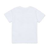 Diesel Kids T-Shirt Bianco Stampa Oval-D Celeste per Neonati