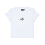 Dsquared2 Kids T-shirt Bianca con Stampa Logo Foglia D'acero Unisex per Bambini