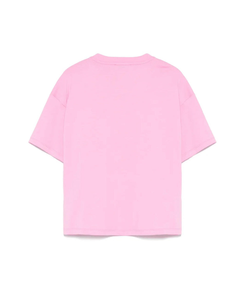 MSGM Kids T-shirt Rosa con Applicazione Fiori per Bambine retro