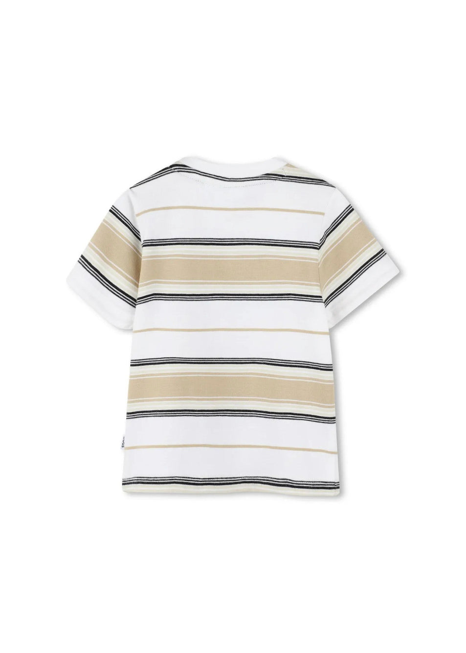 Boss Kids T-shirt Bianca a Righe per Neonati