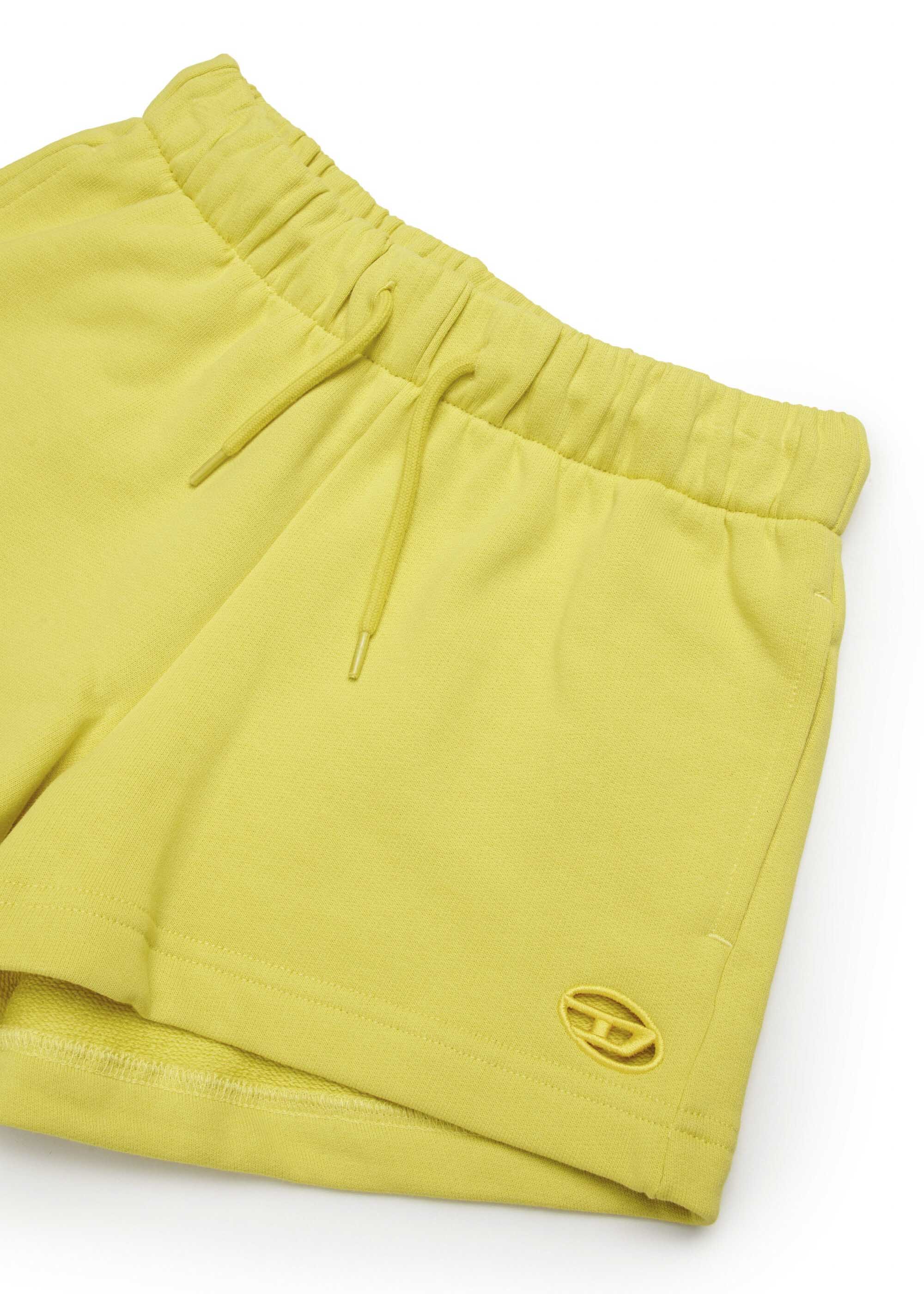Diesel Kids Shorts Giallo con Micro Oval D per Bambine