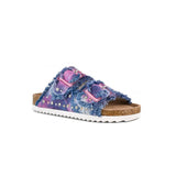 Colors of California Multicolor Double Band Sandal with Rhinestones for Girls