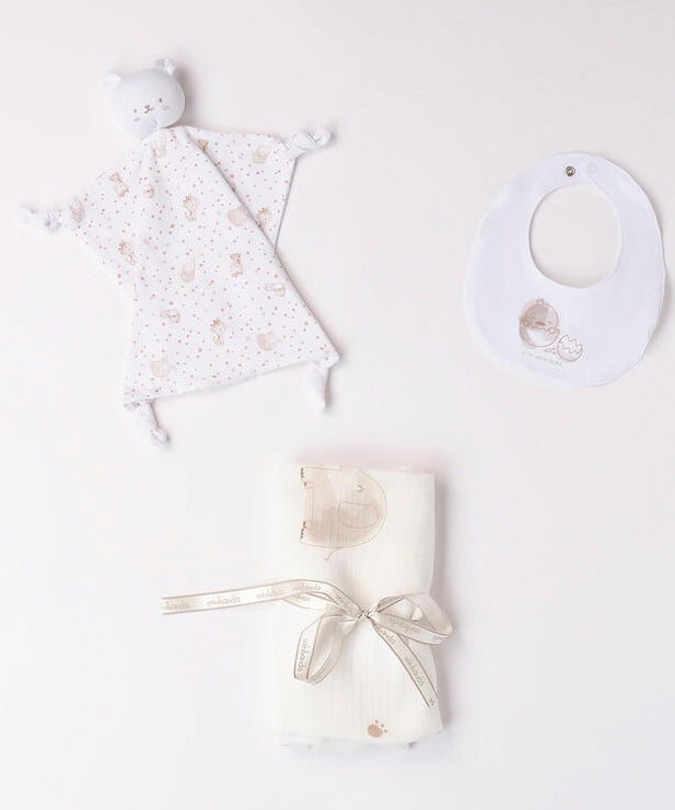 Minibanda Kit Dou Dou con Coperta e Bavetta per Neonati
