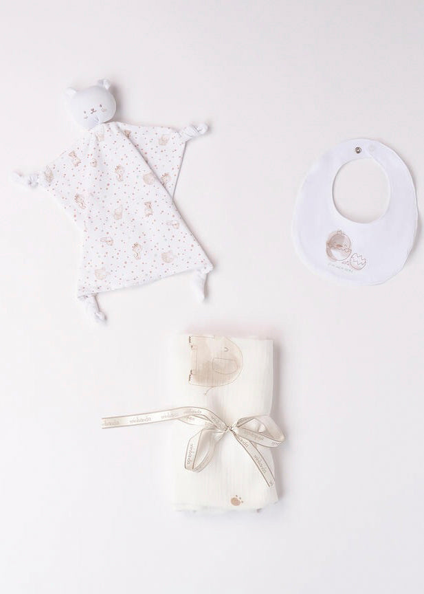 Minibanda Kit Dou Dou con Coperta e Bavetta per Neonati