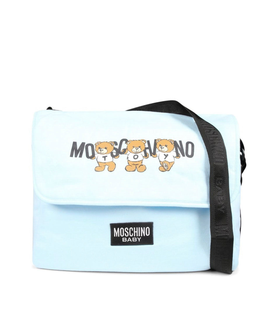 Moschino Kids Borsa Mamma Cielo con Fasciatoio con Logo Teddy Bear per Neonati