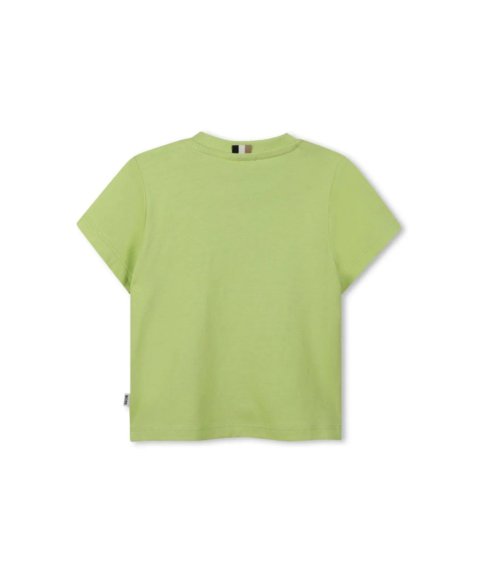 Boss Kids T-shirt Lime con Stampa per Neonati (retro)