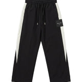 Yes London Kids Pantalone Nero e Bianco con Patch Logo per Bambini