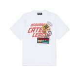 Dsquared2 Kids T-shirt Bianca con Stampa e Patch Applicate per Bambini