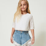 Twinset Kids T-shirt in Pizzo e Sangallo