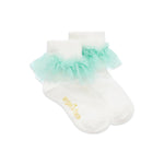 Angel's Face Top Calzini Bianchi/Menta Frilly per Bambine