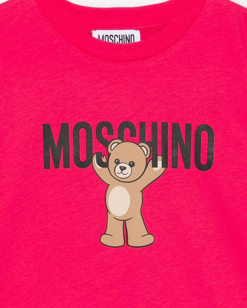 Moschino Kids T shirt Lampone con Teddy per Bambine