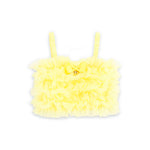 Angel's Face Top in Tulle Giallo per Bambine
