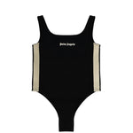 Palm Angels Kids Body Nero con Logo per Bambine