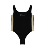 Palm Angels Kids Body Nero con Logo per Bambine