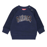 Diesel Kids Felpa Blu Navy con Logo per Neonati