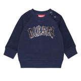 Diesel Kids Felpa Blu Navy con Logo per Neonati