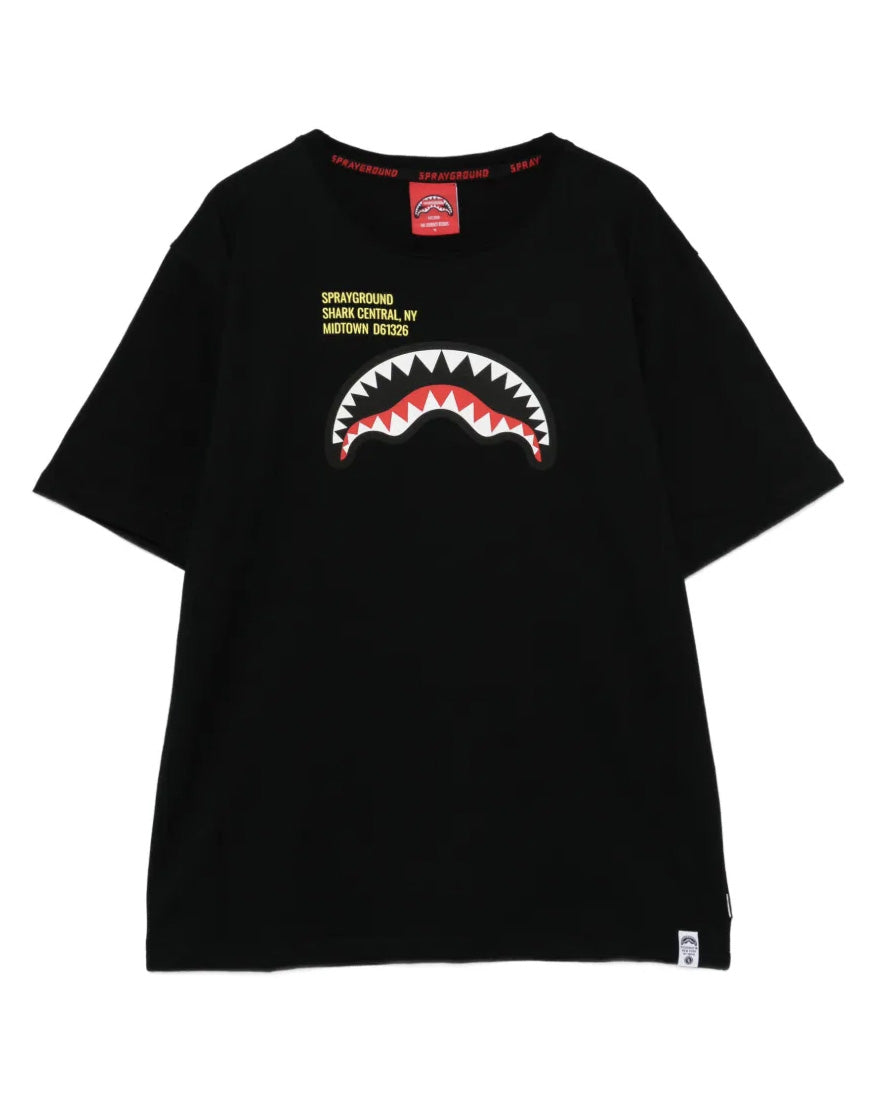 Sprayground Kids T-Shirt Nero con Stampa per Bambini