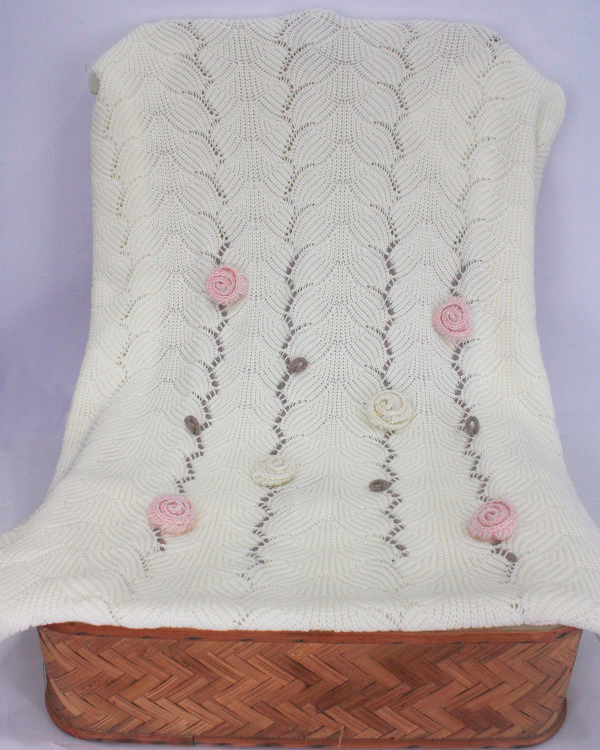 Marlù Coperta Vaniglia con Rose per neonate