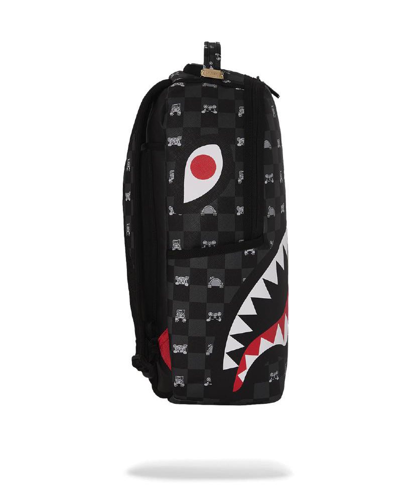 Sprayground Kids Zaino Nero Fantasia Multicolor con Logo Unisex